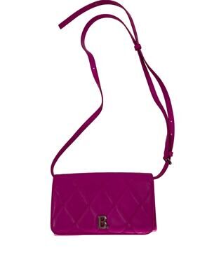 Balenciaga Touch B Logo Quilted Leather Pink Crossbody Bag Women's One Size